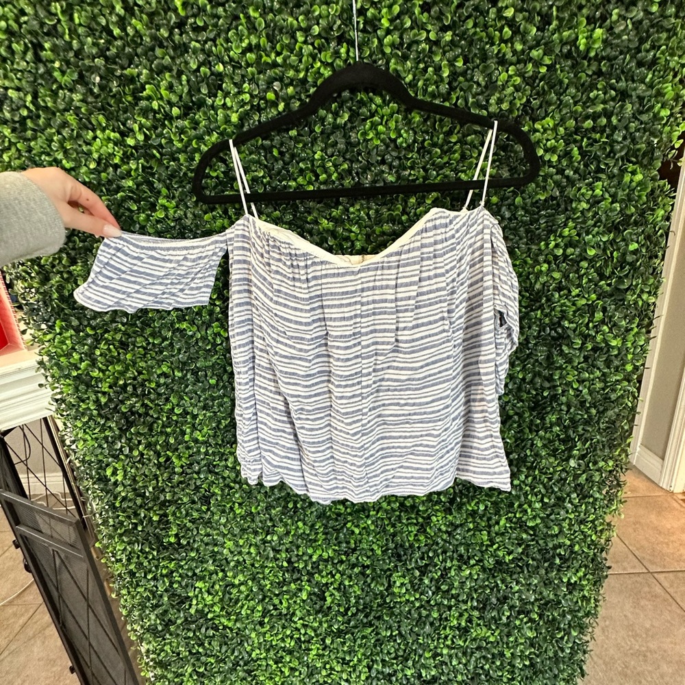 Striped strapless top